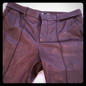 Vince Leather Cropped Trousers